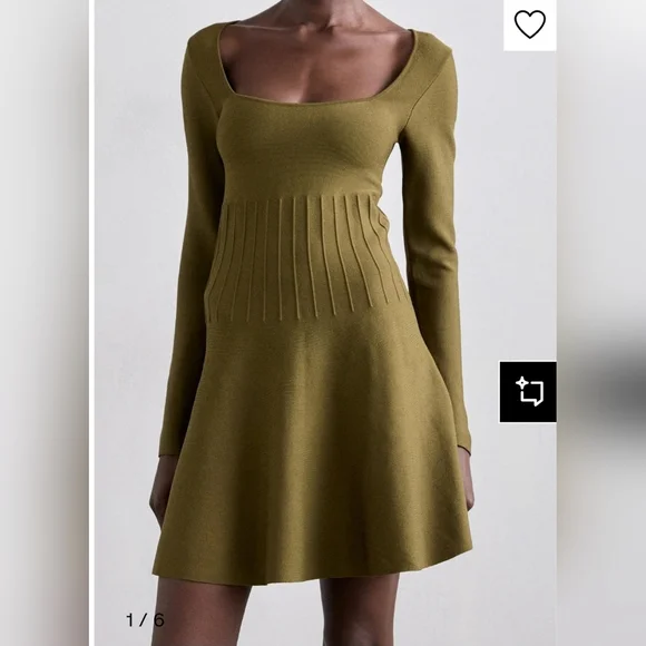 STAUD Military Green Long Sleeve Dress,Size XL. - Picture 1 of 16